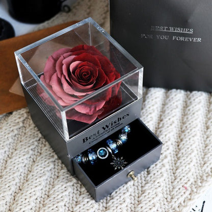 Eternal Flower Rose Jewelry Box for Birthday Presents Valentines Day Wedding Gift A&S Collection
