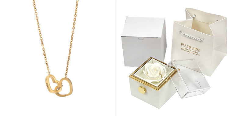 Rotating Soap Flower Rose Gift Box Creative Rotating Rose Jewelry Packaging Box Valentine's Day Gift For Women A&S Collection
