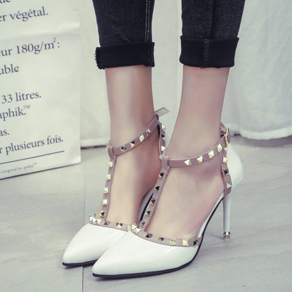 Turn Heads with Chic Studded Pointed High Heels for Women CJ