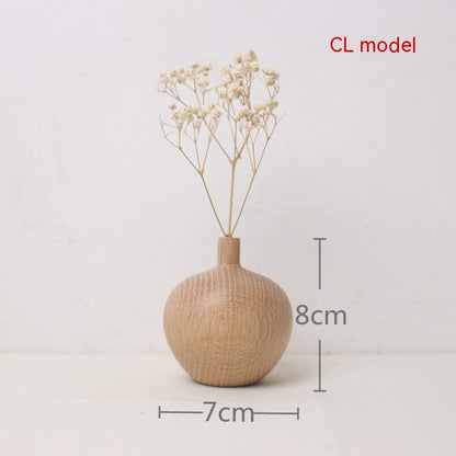 Japanese Style Groceries Solid Wood Dried Flowers And Flowerpot Wooden Craftwork Ins Vase A&S Collection
