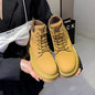 Genuine Leather Elevator Martin Boots Women's Thick Bottom All-matching