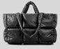 Elegant white puff tote: spacious, stylish, perfect for winter A&S Collection