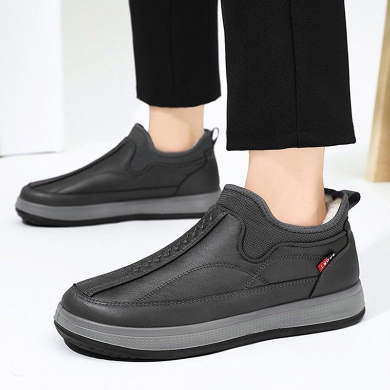 Winter Warm Fleece Snow Boots Round-toed Platform Ankle Boot Fashion Simple Non-slip Flat Cotton Shoes Men A&S Collection