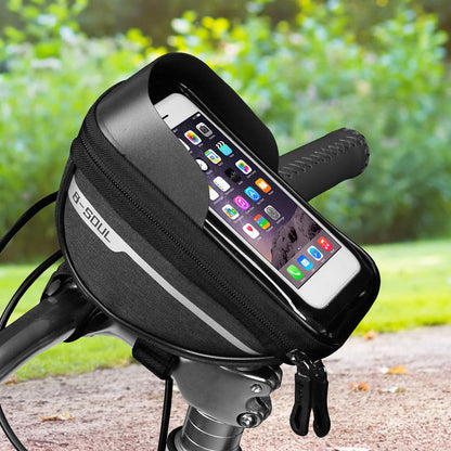 Waterproof Bicycle Cell Phone Holder with Front Pocket | Anti-Glare and Durable Design for Cycling CJ