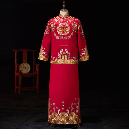 Bridal Slimming Toast Dress Plus Size Chinese Wedding Dress Formal Attire  Horse Face Skirt A&S Collection