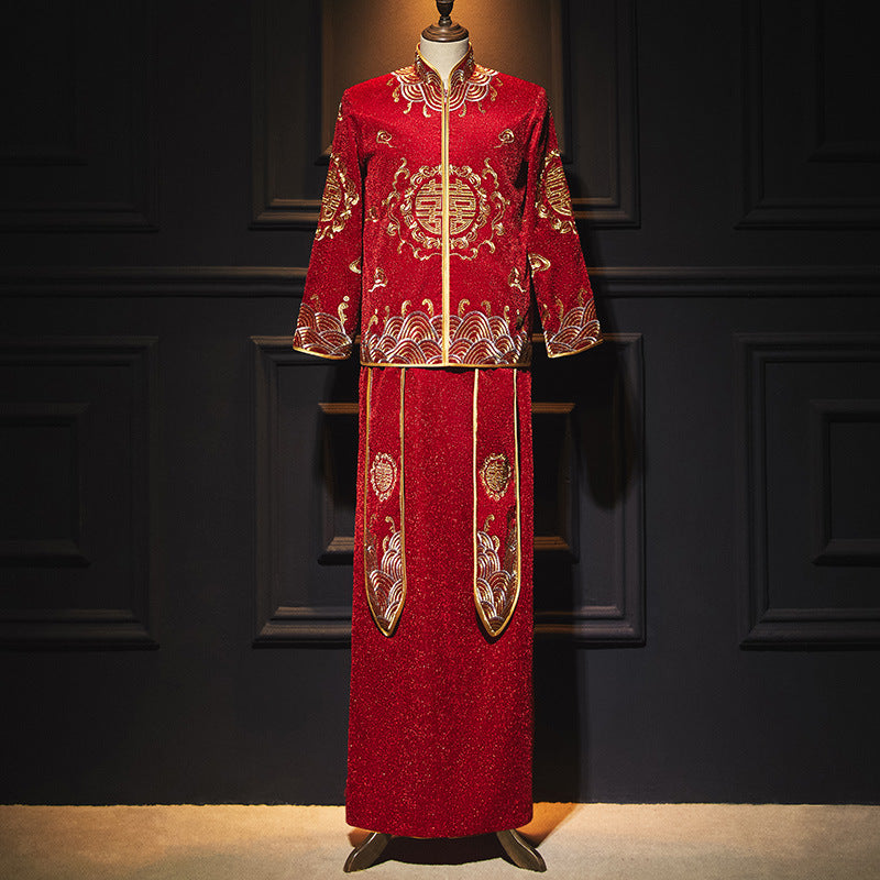 Bridal Slimming Toast Dress Plus Size Chinese Wedding Dress Formal Attire  Horse Face Skirt A&S Collection