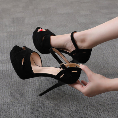 Chic and Stylish Stiletto Platform Sandals with Fish Mouth Design CJ