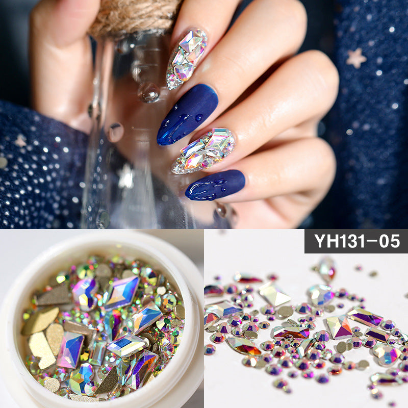 -Art-Decoration Crystal Glitter Glass Rhinestone Diamond Mixed-Design Flat-Bottom CJ