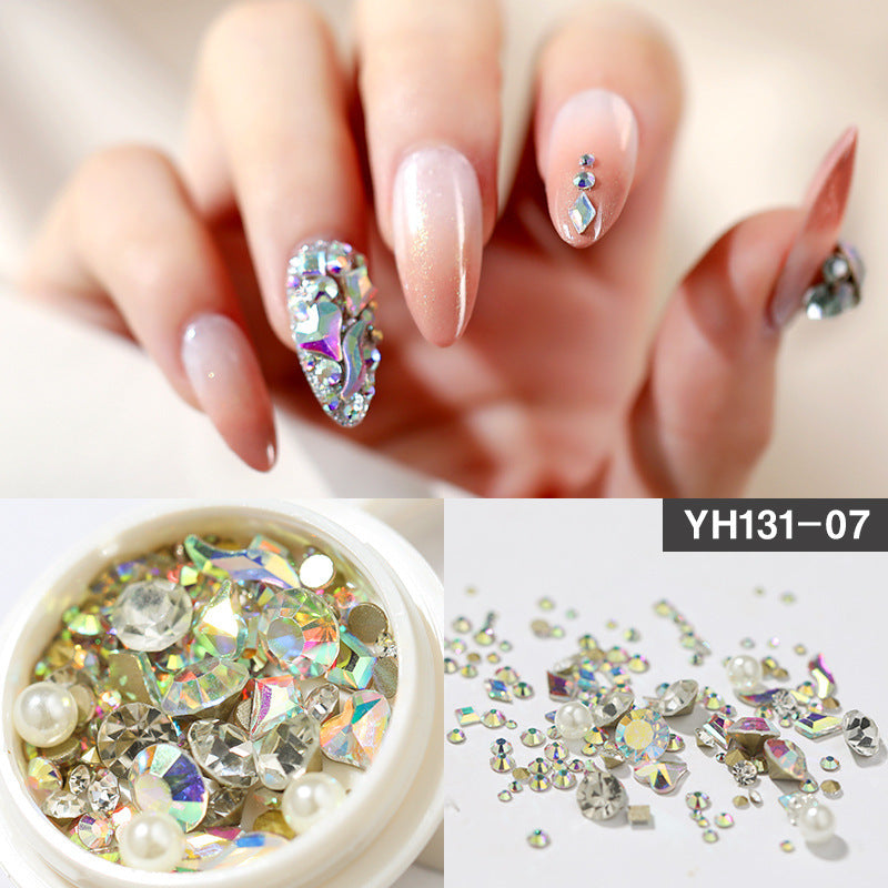 -Art-Decoration Crystal Glitter Glass Rhinestone Diamond Mixed-Design Flat-Bottom CJ