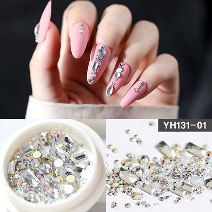 -Art-Decoration Crystal Glitter Glass Rhinestone Diamond Mixed-Design Flat-Bottom CJ