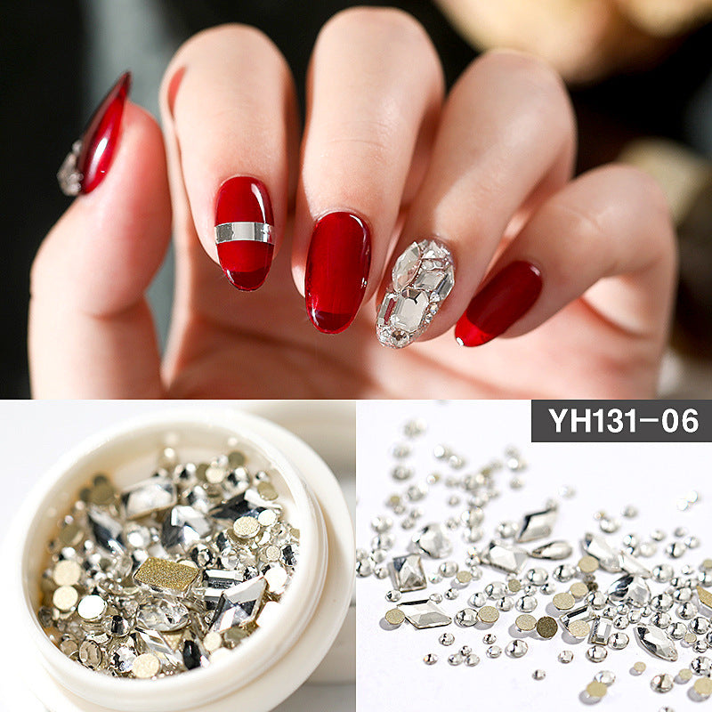 -Art-Decoration Crystal Glitter Glass Rhinestone Diamond Mixed-Design Flat-Bottom CJ