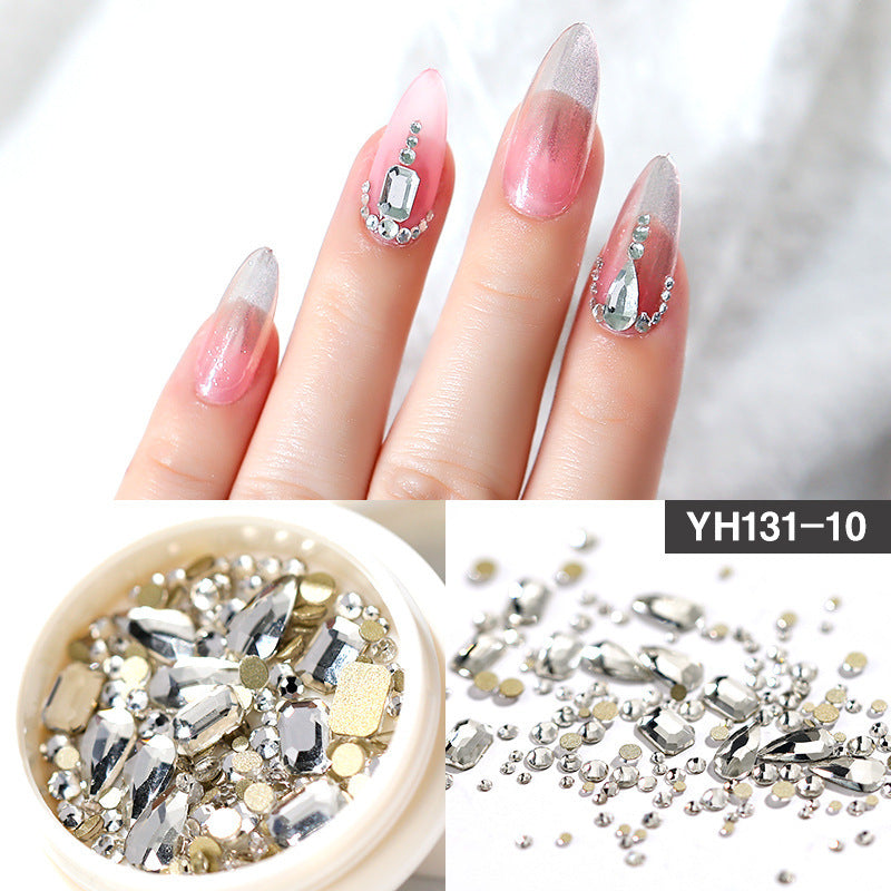 -Art-Decoration Crystal Glitter Glass Rhinestone Diamond Mixed-Design Flat-Bottom CJ