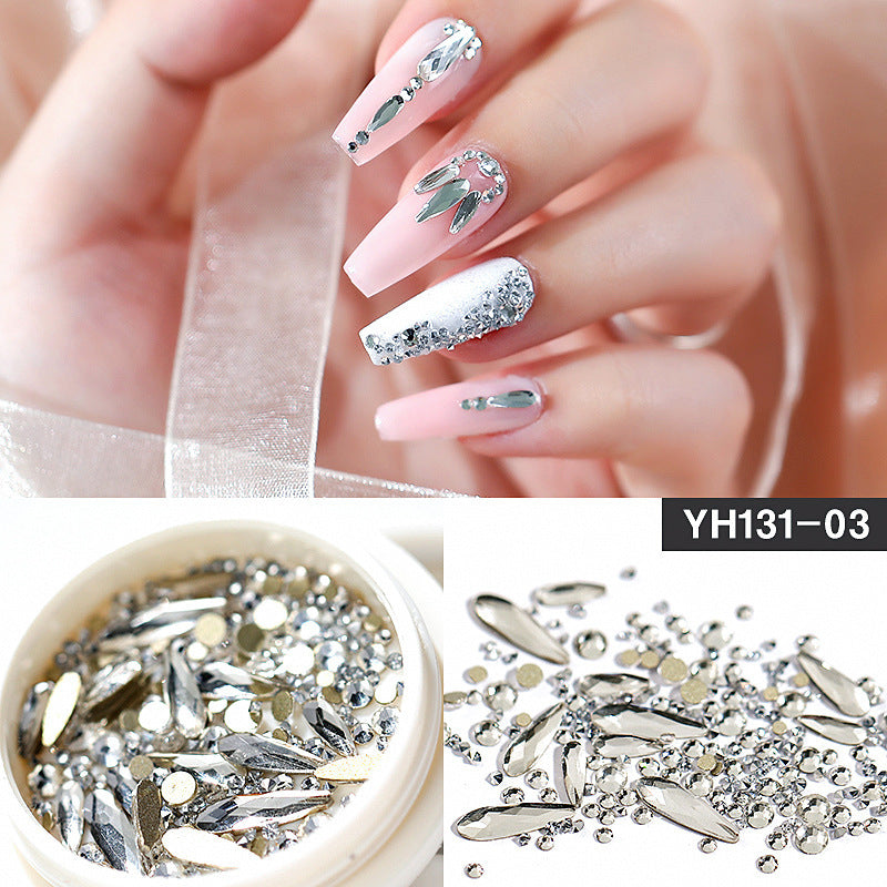 -Art-Decoration Crystal Glitter Glass Rhinestone Diamond Mixed-Design Flat-Bottom CJ