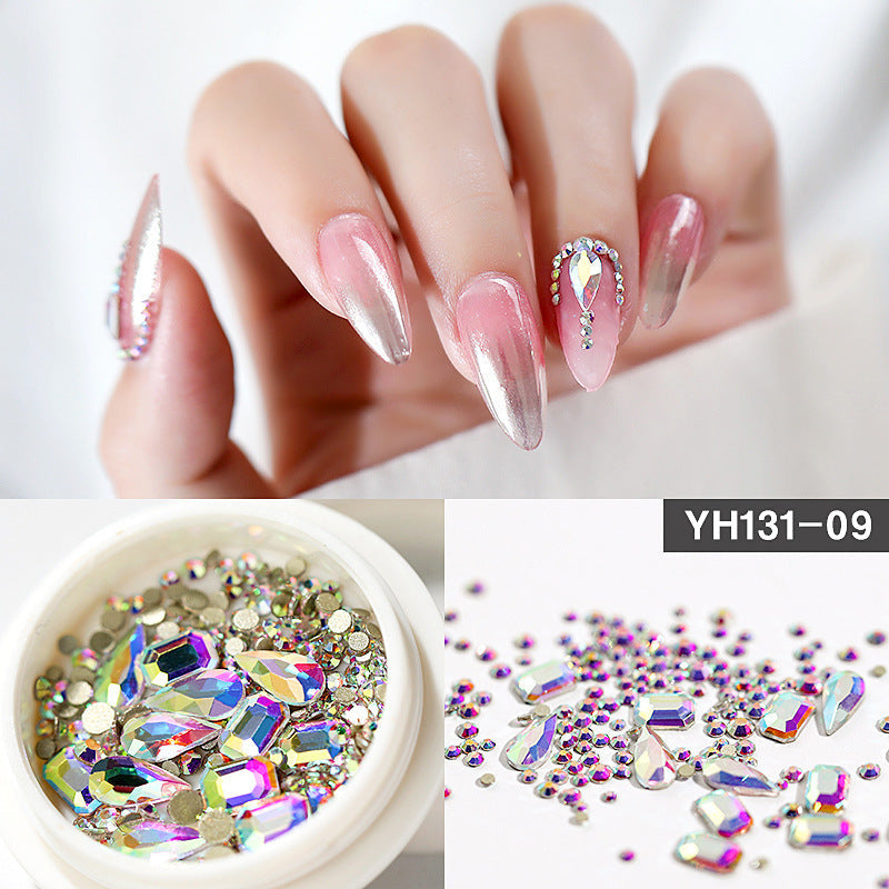 -Art-Decoration Crystal Glitter Glass Rhinestone Diamond Mixed-Design Flat-Bottom CJ
