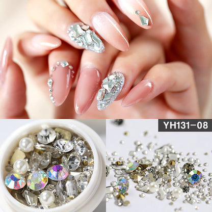 -Art-Decoration Crystal Glitter Glass Rhinestone Diamond Mixed-Design Flat-Bottom CJ