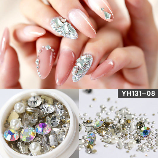 -Art-Decoration Crystal Glitter Glass Rhinestone Diamond Mixed-Design Flat-Bottom CJ