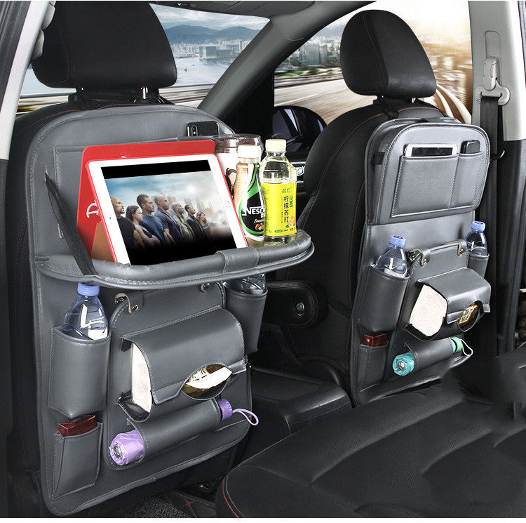 PU Leather Car Storage Bag Multifunction Seat Back Tray Hanging Bag Waterproof Car Organizer Automotive Interior Accessories A&S Collection