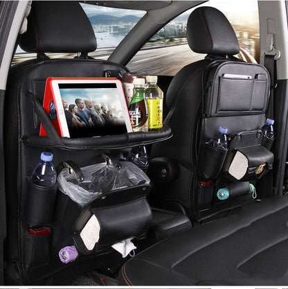 PU Leather Car Storage Bag Multifunction Seat Back Tray Hanging Bag Waterproof Car Organizer Automotive Interior Accessories A&S Collection
