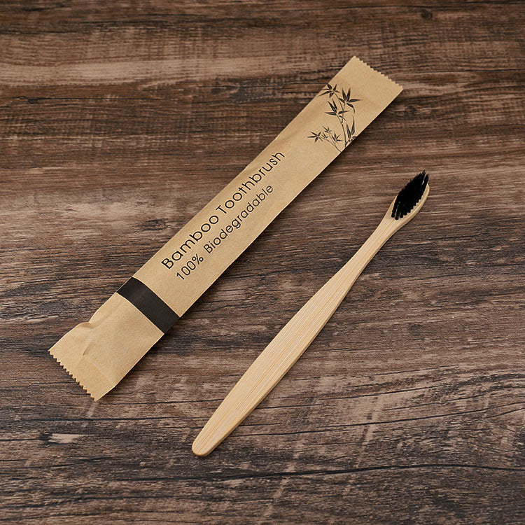 Flat Bamboo Toothbrush Kraft Paper Bag Toothbrush A&S Collection