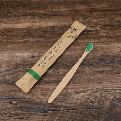 Flat Bamboo Toothbrush Kraft Paper Bag Toothbrush A&S Collection