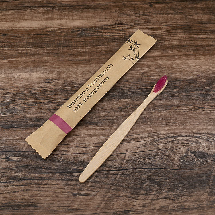 Flat Bamboo Toothbrush Kraft Paper Bag Toothbrush A&S Collection