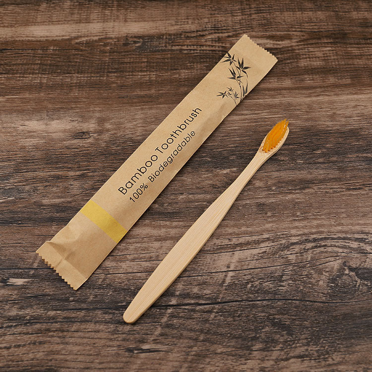 Flat Bamboo Toothbrush Kraft Paper Bag Toothbrush A&S Collection
