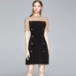 Bodycon Dress Women Stitching Polka Dot Mesh CJ