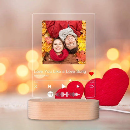 Customizable Photo Music Album Cover Night Light Carved Name Song Photo Frame A&S Collection