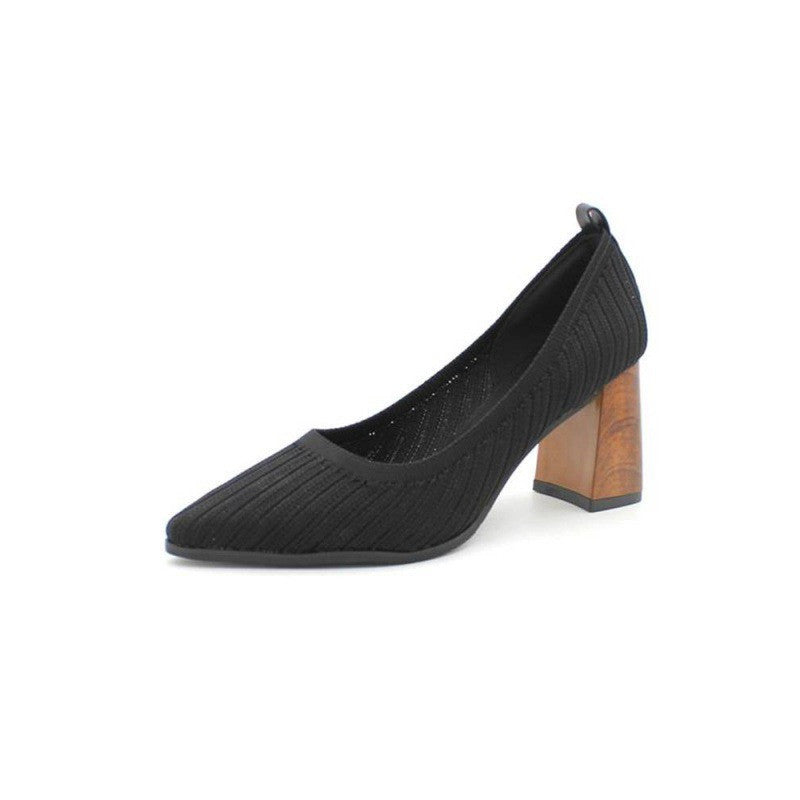 Pointed Shoes Light Temperature Shoes High Heels Thick Heels CJNS1134683