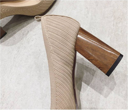 Pointed Shoes Light Temperature Shoes High Heels Thick Heels CJNS1134683