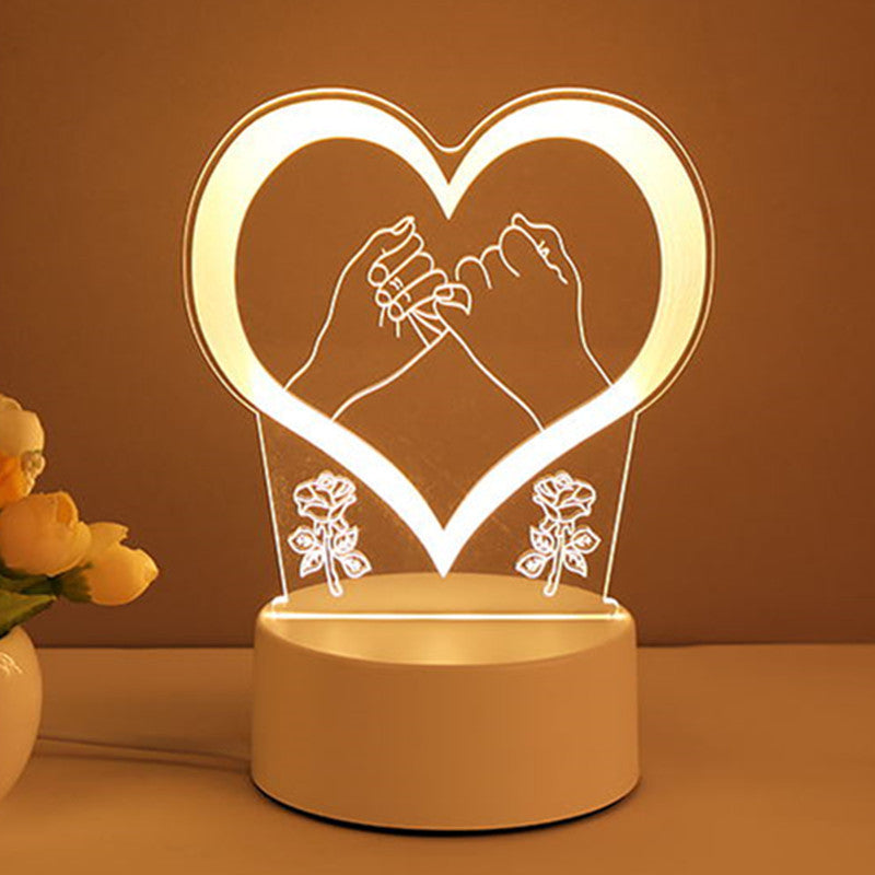 3D Lamp Acrylic USB LED Night Lights Neon Sign Lamp Xmas Home Decorations For Room Decor Valentines Day Gifts A&S Collection
