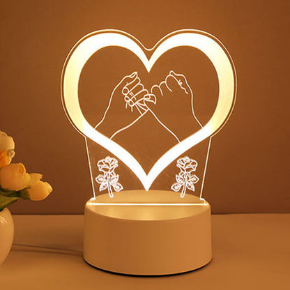 3D Lamp Acrylic USB LED Night Lights Neon Sign Lamp Xmas Home Decorations For Room Decor Valentines Day Gifts A&S Collection