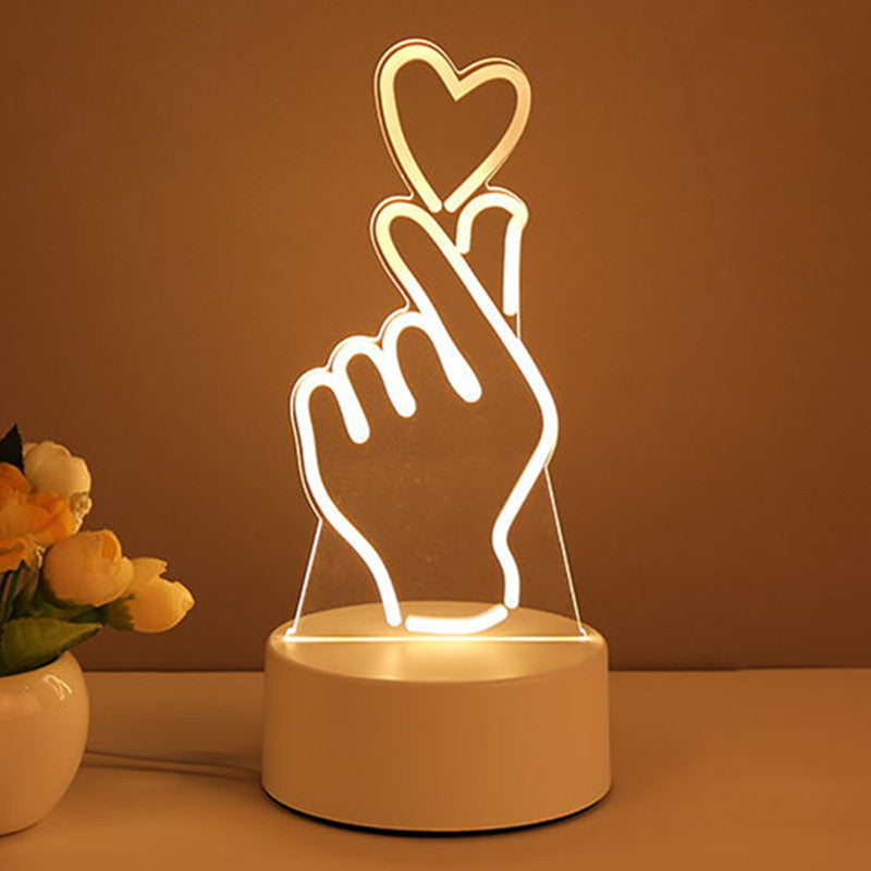 3D Lamp Acrylic USB LED Night Lights Neon Sign Lamp Xmas Home Decorations For Room Decor Valentines Day Gifts A&S Collection