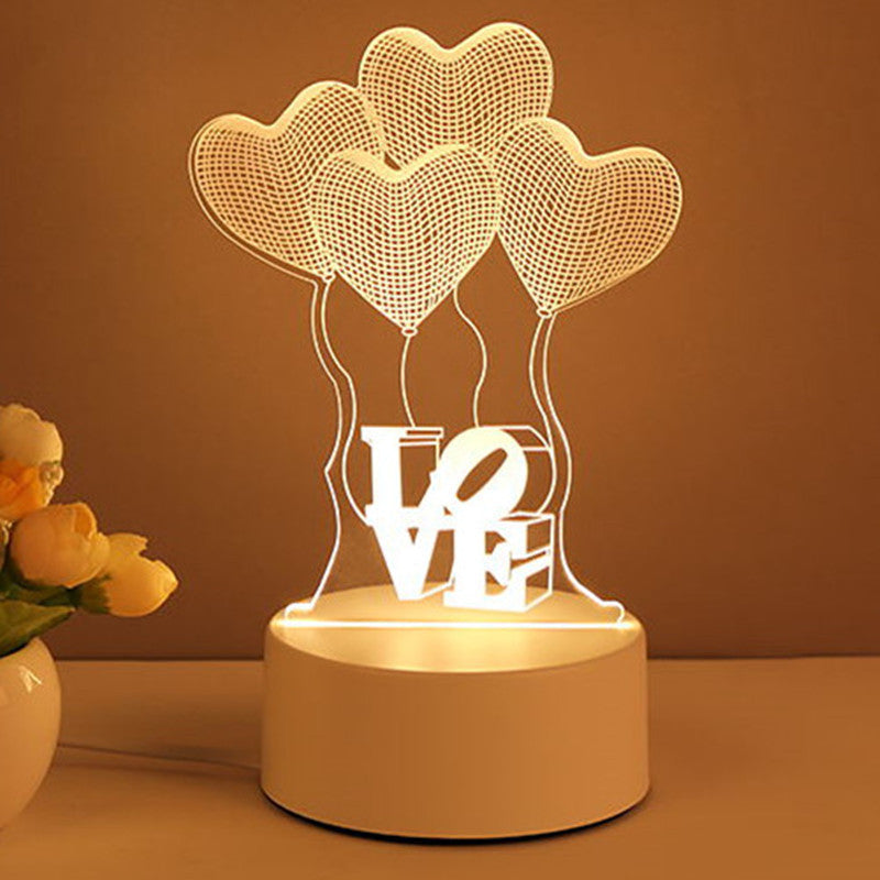 3D Lamp Acrylic USB LED Night Lights Neon Sign Lamp Xmas Home Decorations For Room Decor Valentines Day Gifts A&S Collection