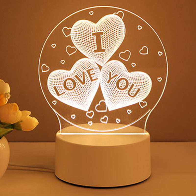 3D Lamp Acrylic USB LED Night Lights Neon Sign Lamp Xmas Home Decorations For Room Decor Valentines Day Gifts A&S Collection