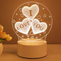 3D Lamp Acrylic USB LED Night Lights Neon Sign Lamp Xmas Home Decorations For Room Decor Valentines Day Gifts A&S Collection