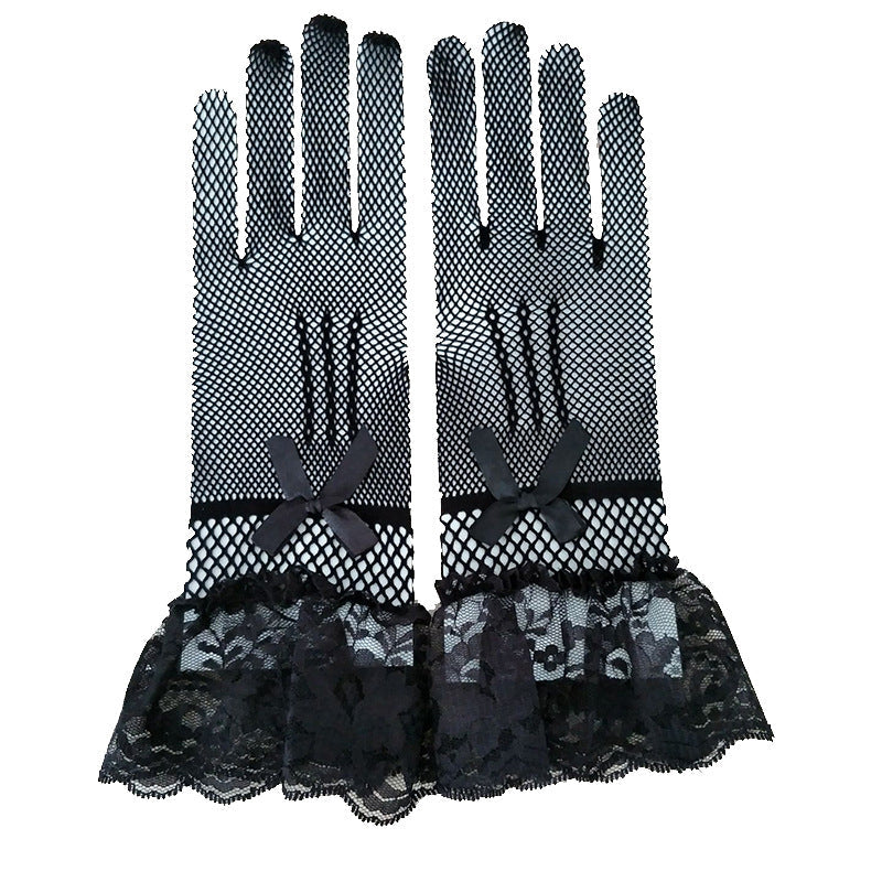 1 pair Knitted stretch mesh gloves A&S Collection