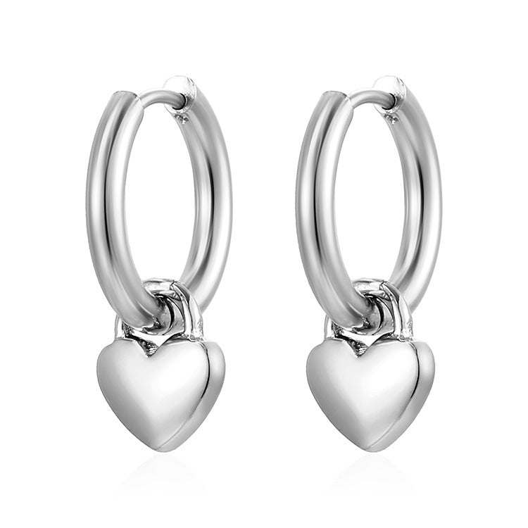 Titanium steel love round line earrings stainless steel earrings  version fashion simple earbone le sales A&S Collection