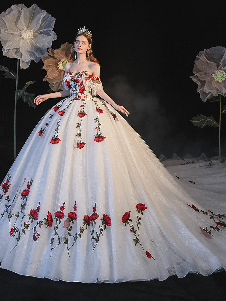 Temperament Bride Bra Trailing Mori Style Wedding Dress A&S Collection