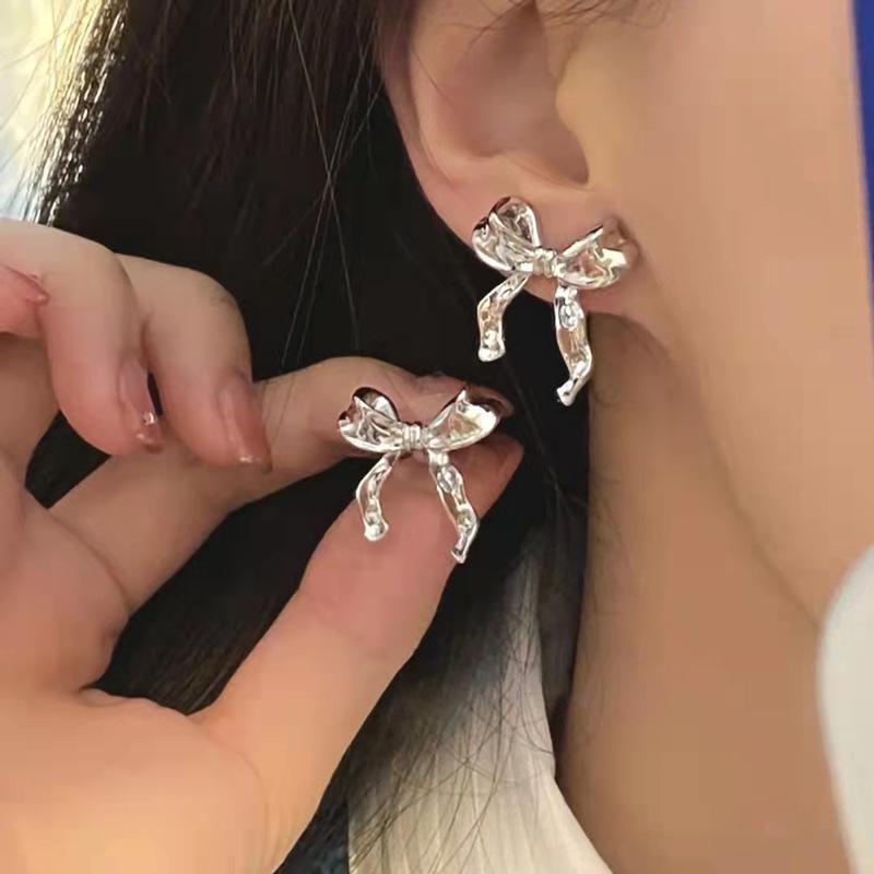 Bow Earrings Simple Style Fashionable And Versatile Earrings CJ