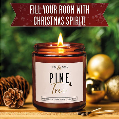 Pine Scented Candle - Natural Home Fragrance for Relaxation & Cozy Ambiance CJ