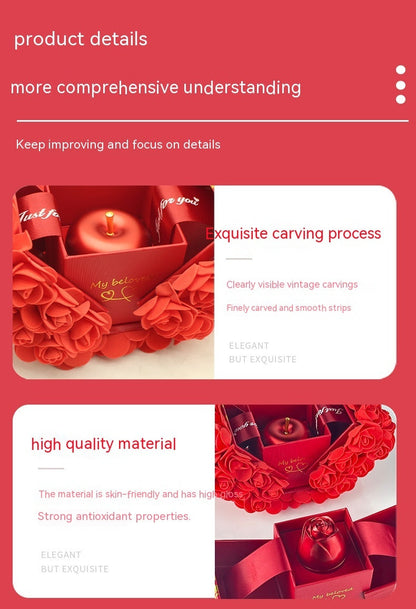 Valentines Day Gift Soap Rose Gift Box Crystal Pendant Necklace Eternal Flower Jewelry Box Set Wedding Birthday Gift For Girlfriend A&S Collection