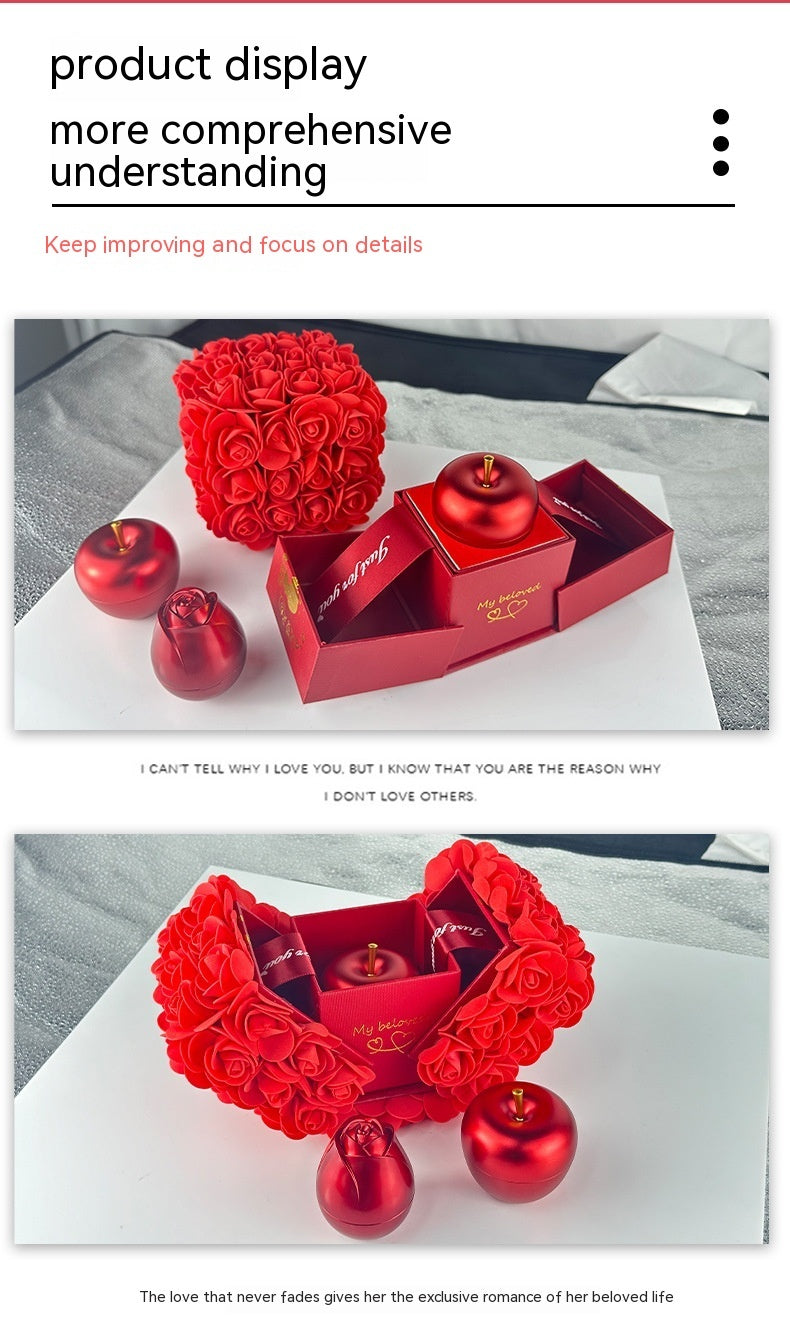 Valentines Day Gift Soap Rose Gift Box Crystal Pendant Necklace Eternal Flower Jewelry Box Set Wedding Birthday Gift For Girlfriend A&S Collection
