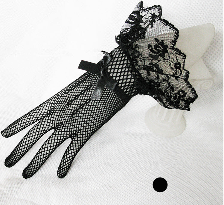 1 pair Knitted stretch mesh gloves A&S Collection