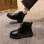 Round-Toe Lace-Up Martin boots.
