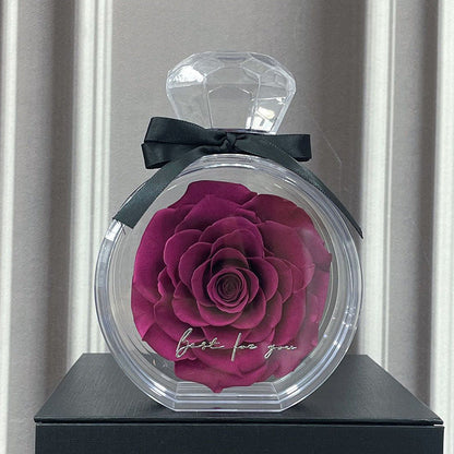 Natural Eternal Flower Ornaments Transparent Cover Dried Rose Gift Box For Christmas New Year Valentine's Day Home Decor A&S Collection