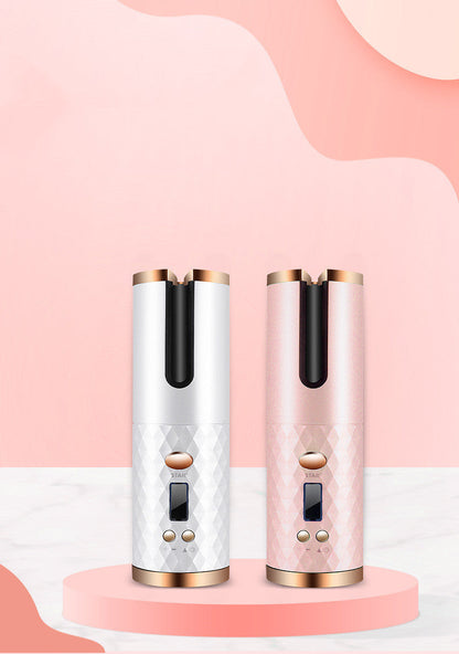 Rechargeable Automatic Hair Curler Women Portable Hair Curling Iron LCD Display Ceramic Curly Rotating Curling Wave Styer CJ