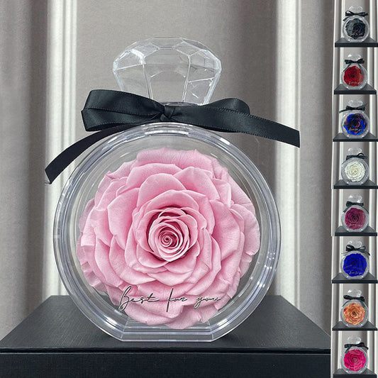 Natural Eternal Flower Ornaments Transparent Cover Dried Rose Gift Box For Christmas New Year Valentine's Day Home Decor A&S Collection