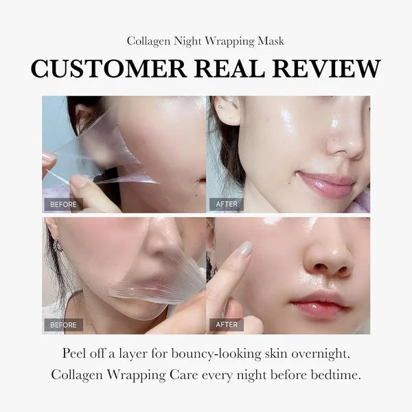 Collagen Wrapping Night Mask: Natural Ingredients for Firming, Elasticity, and Deep Hydration – Anti-Wrinkle Solution for Radiant Skin Care CJ