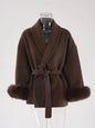 Luxurious double-sided fox hair wool coat, perfect for chic, feminine style. A&S Collection